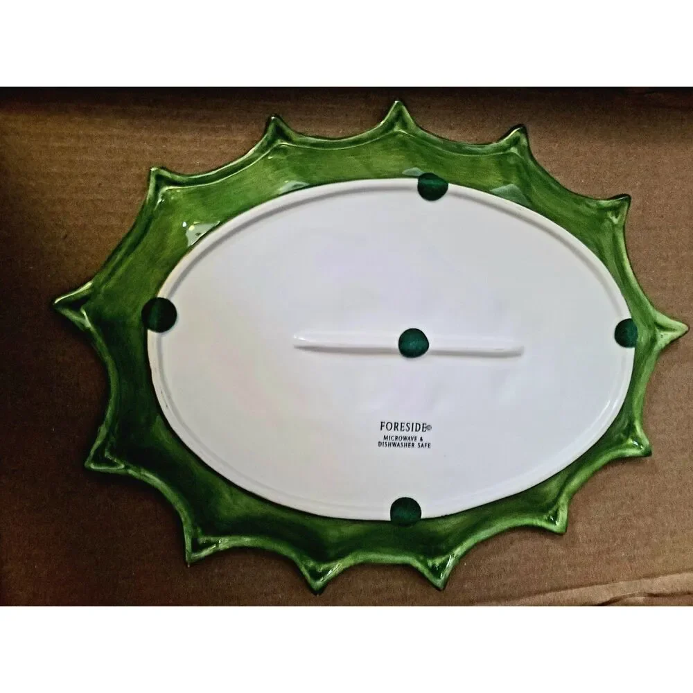 RARE Foreside Woodland Embossed Olde World Santa Serving‎ Platter